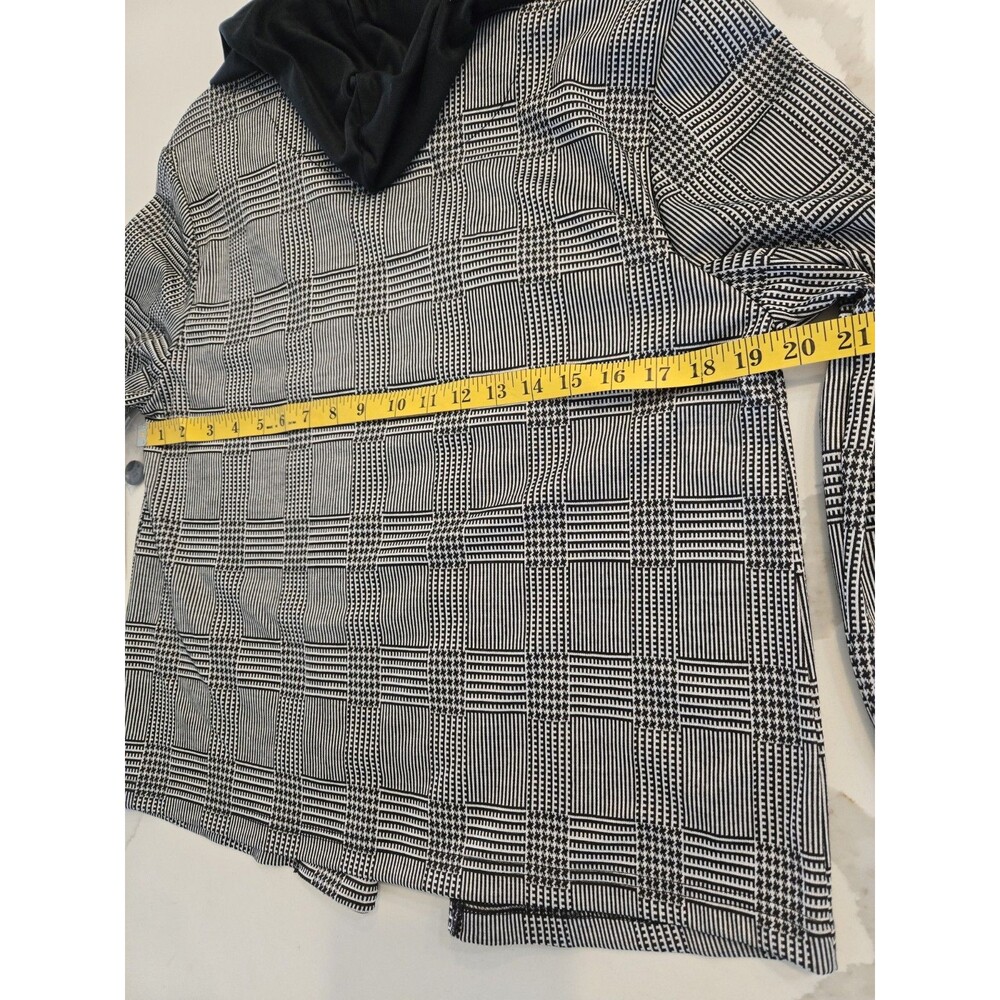 ​Derek Heart NEW Plaid Blazer L Womens Hoodie Insert Jacket Check Pattern Large - Picture 8 of 13